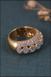 แหวนเพชรมอยส์ซอไนต์สำหรับทุกเพศเครื่องประดับแฟชั่นแหวนชุบทอง18K ทำจากเพชรเทียม - Product Image 3