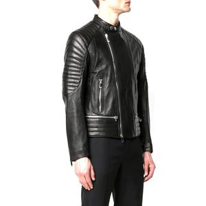 Chaqueta de cuero de moda personalizada para hombre al mejor precio, chaqueta de cuero de moda con cierre de cremallera lateral, chaquetas de motorista teñidas en negro para hombre - Product Image 3