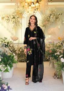 Premium Summer Collection Designer Imprimé Indien Pakistanais Mariage Traditionnel Pure Viscose Organza Dupatta Entièrement Intérieur Coton - Product Image 3