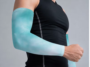 Manchons de bras personnalisés en soie glacée pour hommes, protection UV UPF50+, rafraîchissants, avec trou pour le pouce, pour le sport, le gaming et le fitness - Product Image 6