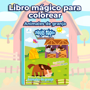 Livre de coloriage portable sur le thème des animaux de la ferme pour enfants de 2 à 4 ans, ensemble de jouets à dessiner en carton - Product Image 1