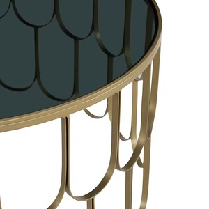 Bols de luxe écologiques personnalisés avec cadre métallique finition or/laiton et dessus en verre – Vaisselle contemporaine - Product Image 4