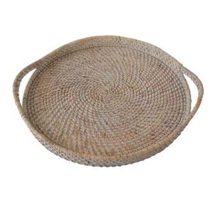 Plateau de service alimentaire en rotin à poignées en fer vintage Design tendance fait à la main Plateau de nourriture en rotin de grande taille de la plus haute qualité - Product Image 5