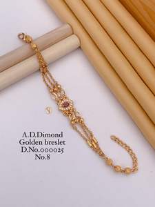 Fancy A.D Diamond <b>Rose</b> <b>Gold</b> Hath breslet Imitation Jewelry - Product Image 3