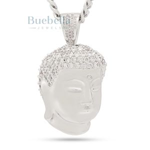 Collar de Buda despierto de plata de ley para hombres, cadena ostentosa de Hip Hop, ropa de calle de lujo, colgante de joyería de moda - Product Image 4