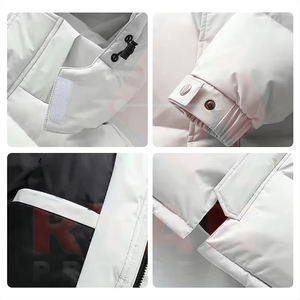 Blousons longs matelassés de haute qualité avec col montant et logo frontal, unisexe, couleur/design/impression personnalisés, grandes tailles, fourniture directe usine - Product Image 2