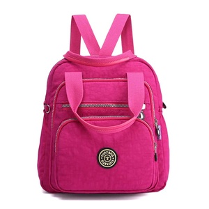 Black Nylon Softback <b>Backpack</b> Zipper Closure Detachable Straps <b>Large</b> Capacity Travel Women's <b>Backpack</b> - Product Image 5