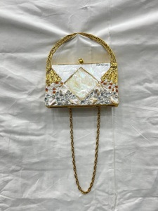 New Design resin metal Mother <b>of</b> Pearl Fashion Clutch <b>Bag</b> Ladies Evening Handbag for Bridal Events Available resin luxury clutch - Product Image 6