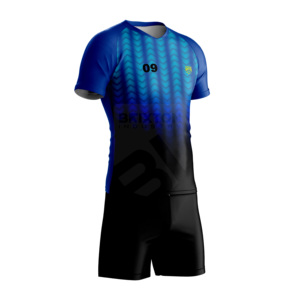 Ensemble de shorts de maillot de football sublimés personnalisés, uniforme de football à impression complète avec tissu léger à séchage rapide, service OEM/ODM - Product Image 3