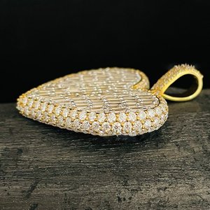 Colgante de Plata de Ley 925 con Forma de Corazón, Incrustado con Diamantes Moissanite VVS, Unisex, para Regalo - Product Image 3