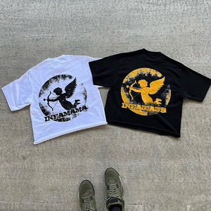 Logo personnalisé vintage unisexe impression directe d'usine T-shirt léger col rond Streetwear T-shirt surdimensionné lourd - Product Image 5