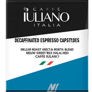 Capsules d'expresso décaféinées, lot de 100, torréfaction moyenne, mélange Arabica & Robusta, goût doux et sucré, certifié Halal, Caffe Iuliano - Product Image 3