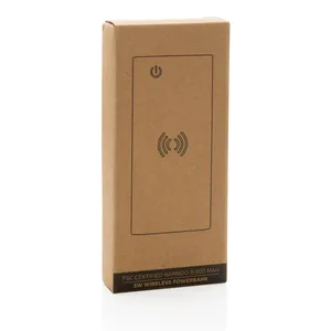 Power Bank Wireless Sostenibile in Bambù da 8000mAh, Ottimo per Promozioni - Product Image 4