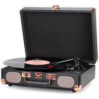 Valise en cuir rétro vintage personnalisée boîte à musique haut-parleur boîte de tourne-disque vinyle