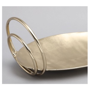 Double Stand Aluminum Gold Rectangle <b>Tray</b> Elegant Dinnerware <b>Serving</b> <b>Tray</b> for Weddings and Ramadan Dinners Premium Design - Product Image 4