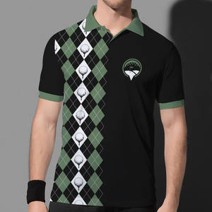 Polo de golf à manches courtes décontracté pour homme de haute qualité à séchage rapide 100% polyester respirant et imprimé fabriqué au Pakistan - Product Image 6