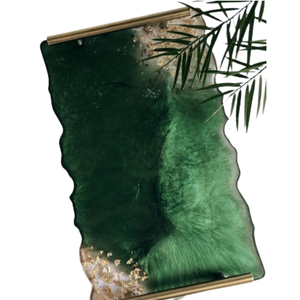 ถาดรองอาหารทำจากเรซินด้ามเคลือบแฮนด์เมดสไตล์อินเดียถาดอาหารเช้าถาดอาหารร้านอาหารงานแต่งงาน - Product Image 5