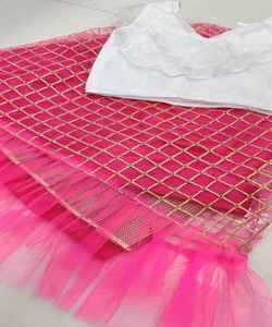 Lehenga choli เสื้อผ้าลายปักสำหรับเด็กเสื้อผ้าพื้นเมืองลายลูกไม้ - Product Image 3