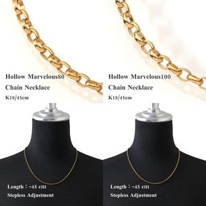 Collar de Cadena Bismark y Marvelous de Oro Real de 18K de Murao Japan, Joyería Unisex de Oro Amarillo Sólido de Alta Calidad, Cadena de Eslabones para Hombre y Mujer - Product Image 6