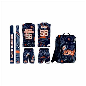 Uniforme d'entraînement d'équipe de flag football sur mesure OEM en gros, ensemble de compression à impression numérique 7V7, maillots 100% polyester à séchage rapide - Product Image 3