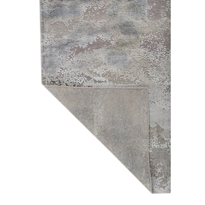 Tapis rectangulaire en laine et soie de bambou noué à la main Entropy Blue, design abstrait patchwork pour couloir, idéal pour chambre d'adolescent, tapis de chambre sur mesure - Product Image 5