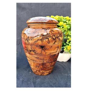 Urne Lichtenberg à la main pour cendres humaines Mangowood et résine urne de crémation boîte funéraire adulte grande urne funéraire pour cendres - Product Image 6
