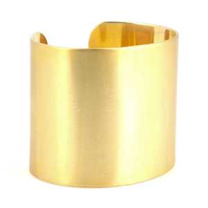 925 Sterling <b>Silver</b> Thick <b>Cuff</b> <b>Bracelet</b> Fashion Yellow Color - Product Image 2