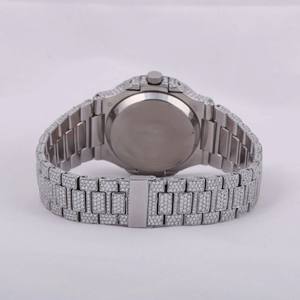 À la mode Top marque de luxe 925 montre en argent Sterling boîtier rond en forme de Moissanite diamant montre Hip Hop montre pour hommes - Product Image 2