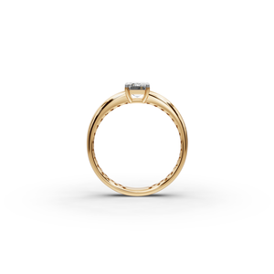 Anillo de compromiso de oro amarillo con diamante cultivado en laboratorio de corte esmeralda de 0.75 ct, 1 pieza, certificado IGI - Product Image 2