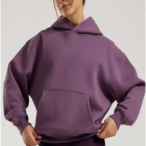 Vente en gros de sweats à capuche pour femmes personnalisés High Street 320g 65% coton 35% polaire coupe ample sweats à capuche confortables et respirants - Product Image 4