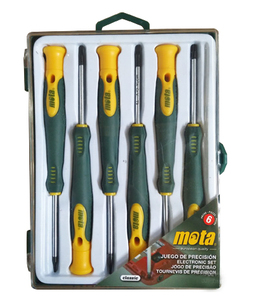 Set di 6 cacciaviti di precisione, 3 dritti / 3 Phillips (Mota DJMV) - Product Image 1