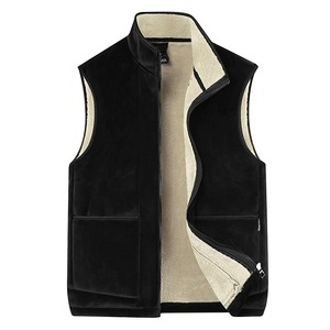 Gilet polaire en polyester 100% pour hommes noirs personnalisés en gros pour homme - Product Image 1
