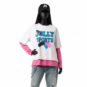 เสื้อยืดผู้หญิงคุณภาพพรีเมียม แขนยาวสองชั้น พิมพ์ลายแฟชั่น ผ้าฝ้าย ระบายอากาศดี ขายดี - Product Image 1