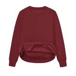 เสื้อสเวตเชิ้ตผู้หญิงแฟชั่นใหม่ ทรงโอเวอร์ไซส์ แขนยาว คอกลม เสื้อยืดลำลองเรียบง่าย เสื้อฮู้ดผู้หญิงแบบสวม - Product Image 3