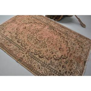 Alfombra turca Vintage 5'1 \ "X 8 '4 \" Felpa hecha a mano Tabriz lana poliéster Patchwork rectángulo diseño látex 100% hecho a mano Vintage - Product Image 4