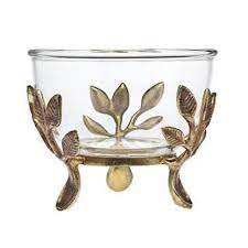 Vente en gros de vaisselle pour hôtel bol décoratif de qualité créative en métal avec fleur en feuille d'or bol de table design tendance bol de service - Product Image 6