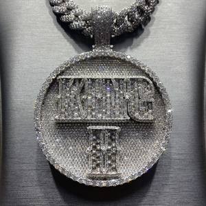 Bijoux de bus 3D brillants personnalisés pour hommes, testeur de diamants de passage de Moissanite VVS, pendentif boule 3D plaqué glacé - Product Image 4