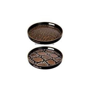 Juego de bandejas para servir comida de mesa de diferentes tamaños con diseño atractivo de calidad superior Bandeja DE TRABAJO esmaltada de madera hecha a mano - Product Image 1