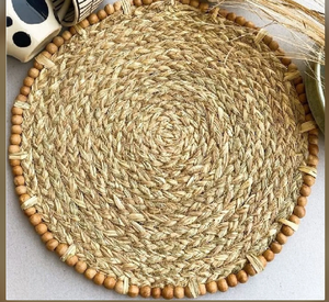 Braided Jute Handmade Anti-Slip Washable Jacquard Solid Plant Pattern <b>Placemats</b> - Product Image 2