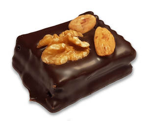 Marzipan au chocolat noir artisanal Dulymaz certifié IFS 300g, en forme de collation, amandes, pâtisserie d'Espagne, boîte cadeau solide - Product Image 1