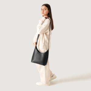 กระเป๋าโฮโบหนังแท้สเตฟาเน่สีดำ - Product Image 2