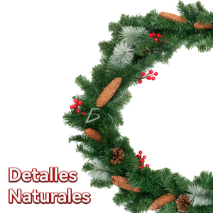 Guirnalda Navideña de Lujo de 2.7 m con Follaje Artificial Nevado de PVC, Frutas Confitadas y Fresas Rojas para Decoración de Bodas - Product Image 6