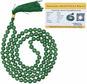 Cuentas de piedras preciosas naturales de Aventurina verde hechas a mano Jaap Mala al por mayor - Product Image 1