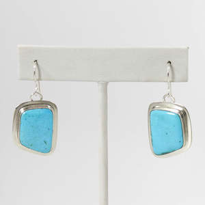 Juego de pendientes colgantes de gancho francés Plata de ley chapada en oro Natural Kingman turquesa PIEDRA DE Arizona hermoso colgante de aniversario - Product Image 4