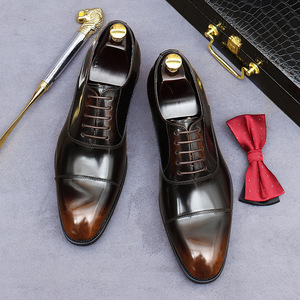 Chaussures habillées pour hommes en cuir véritable faites à la main, chaussures derby décontractées pour hommes en cuir - Product Image 3