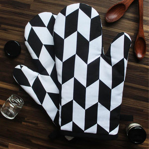 100% Pure Cotton <b>Double</b> <b>Oven</b> Mitts, Extra Long Design Heat resistant Customized Print <b>Oven</b> Mitts - Product Image 5
