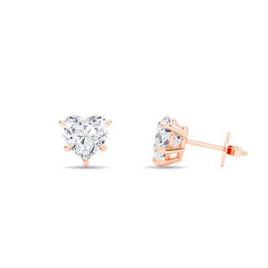 Lab-Grown Diamond <b>Heart</b> Cut Earring <b>Tops</b> 1 Carat by ATYANTA JEWELS - Product Image 4