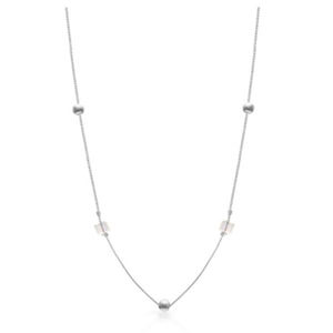 Estilo moderno 925 colgante de plata maciza 18 \ "cadena Cubo de cuarzo blanco piedra preciosa regalo de Navidad de moda para damas de honor boda - Product Image 1