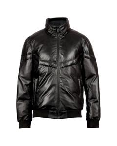 Vente en gros Bomber cuir doudoune décontracté hiver style OEM Service avant Logo Position XL technique teint uni - Product Image 2