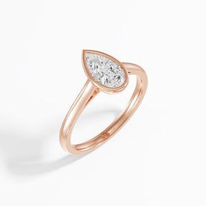 แหวนหมั้นเพชรเม็ดทรงหยดน้ำตาแบบไร้กาลเวลาพร้อมด้วยลูกแพร์ที่ปลูกในห้องแล็บสีทอง14K และ18K สำหรับการสั่งซื้อจำนวนมาก - Product Image 6